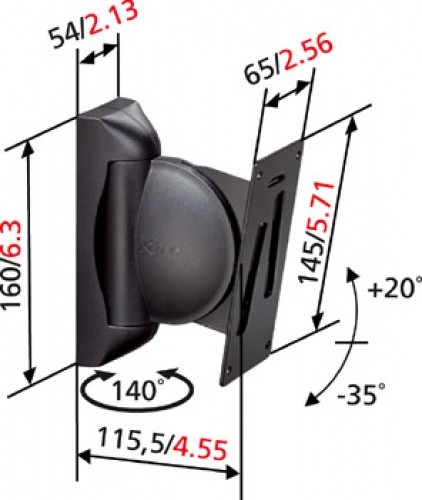 Weg Rot reparatie Vogel VLB 100 zwart enkele speakersteun tot 25kg – R.F. Systems